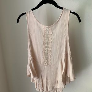 Cream open back blouse